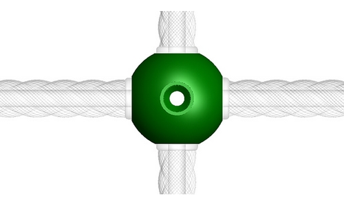 Узловой элемент 4-х сторонний 10 шт зеленый