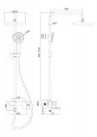 Душевая стойка со смесителем Bravat Riffle F6336370CP-A-RUS схема 2
