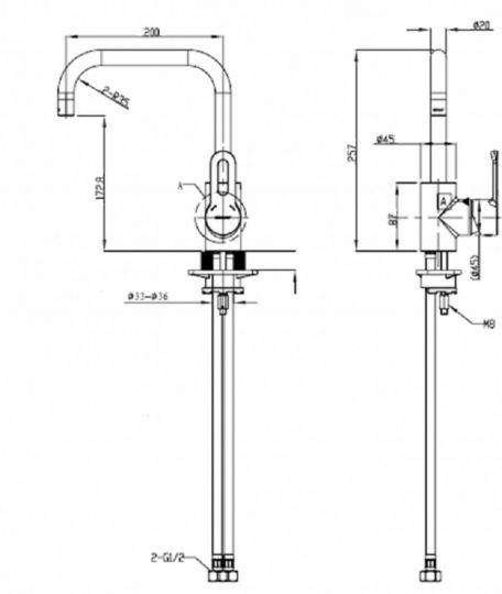 Смеситель Bravat Stream-D для кухни F737163C-2 ФОТО