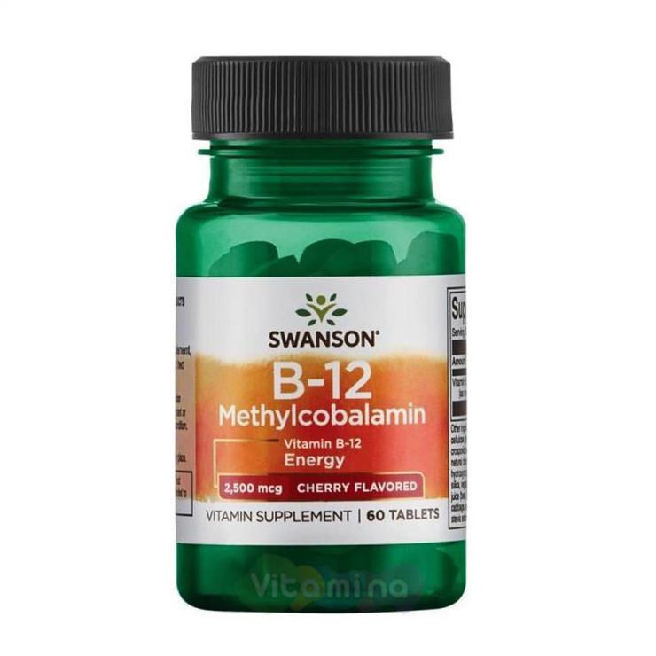 SWANSON Витамин В-12 (Метилкобаламин) 2500 мкг Vitamin B-12, 60 шт