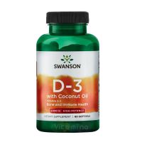SWANSON Витамин Д3 с кокосовым маслом 2000 МЕ Vitamin D3 with coconut oil, 60 капс