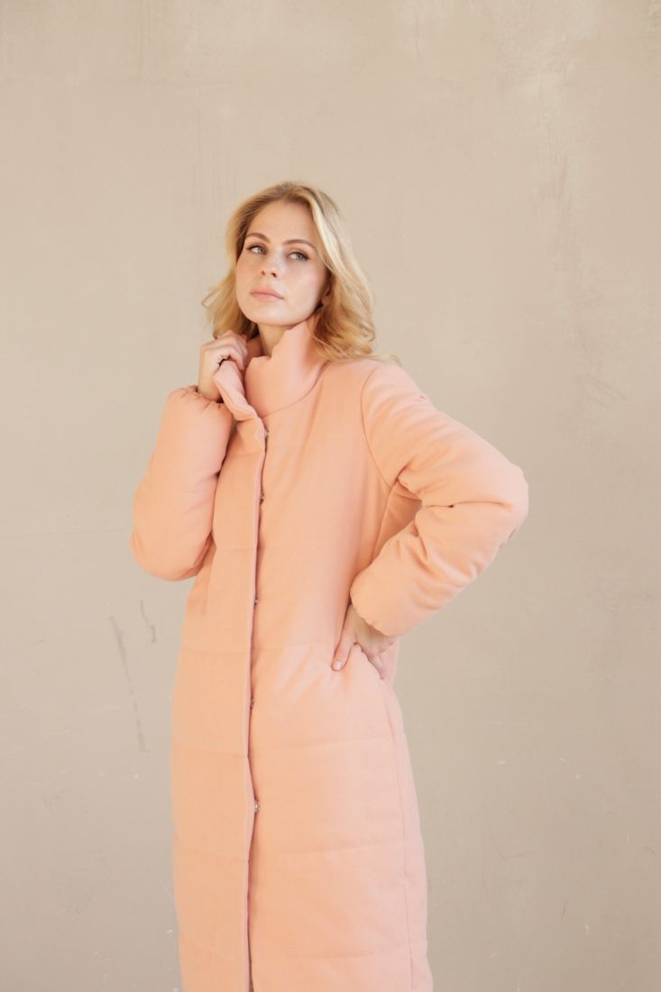 8084 Пальто стёганое Premium Аlpolux пудрово-розовое