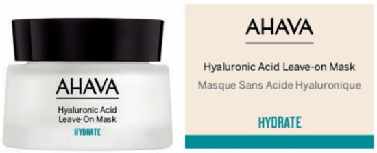 Ahava Hyaluronic Acid Маска для лица с гиалуроновой кислотой не требующая смывания 50 мл