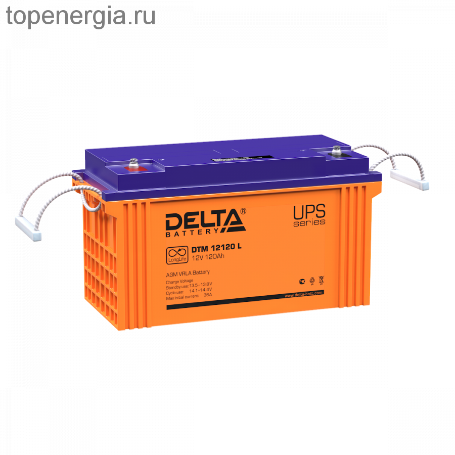 Аккумулятор герметичный VRLA свинцово-кислотный DELTA DTM 12120 L