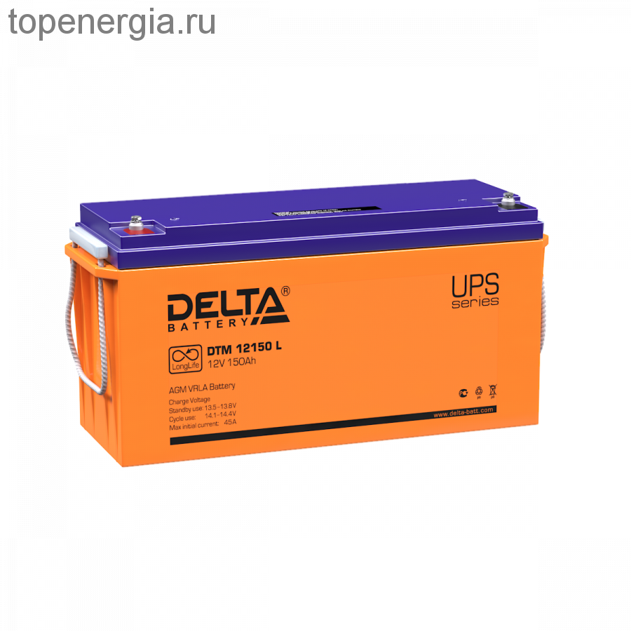 Аккумулятор герметичный VRLA свинцово-кислотный DELTA DTM 12150 L