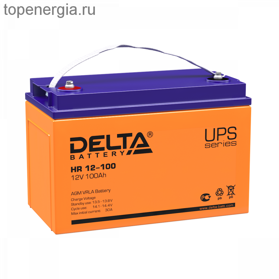 Аккумулятор герметичный VRLA свинцово-кислотный DELTA HR 12-100