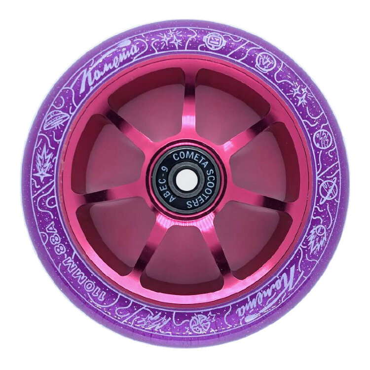 Колесо для трюкового самоката Старт Фиолетовый с блёстками Нео розовый фирма Комета WS-06NP