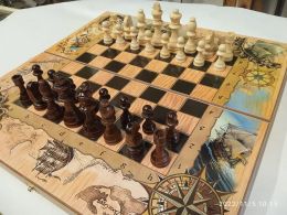 Шахматы нарды шашки 3 в 1 Морские