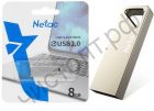 флэш-карта Netac 8GB U326  серебро мет.