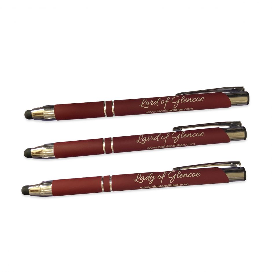 Шариковая ручка + стилус с гравировкой для Лордов и Леди Glencoe
