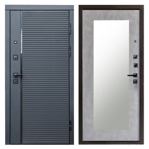 Входная Металлическая Дверь Термодор Termo-door (T.DOOR) Black line Зеркало триумф бетон светлый
