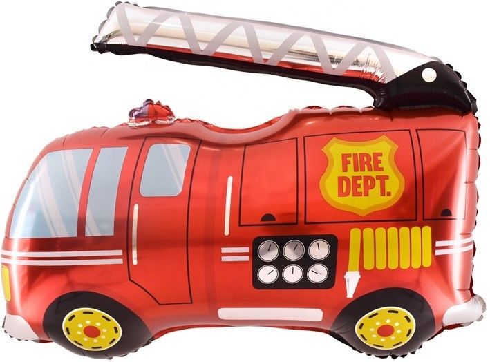 Пожарная машина новая фигурный шар фольгированный с гелием