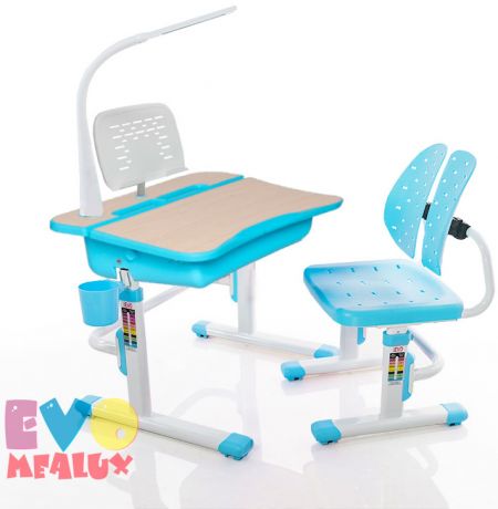 Комплект Mealux EVO-03 L: парта + стульчик + лампа