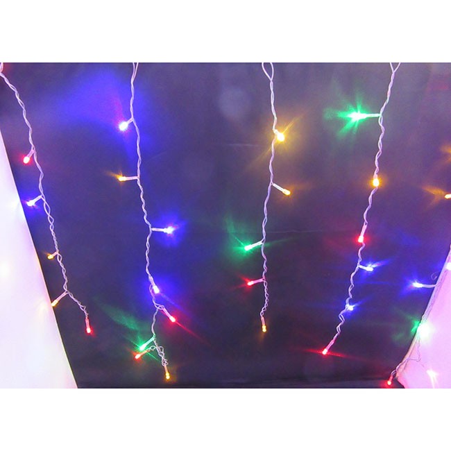 Электрическая гирлянда Занавес 100л 2,5х0,45м LED 8реж 10,5м цветной МК-19157