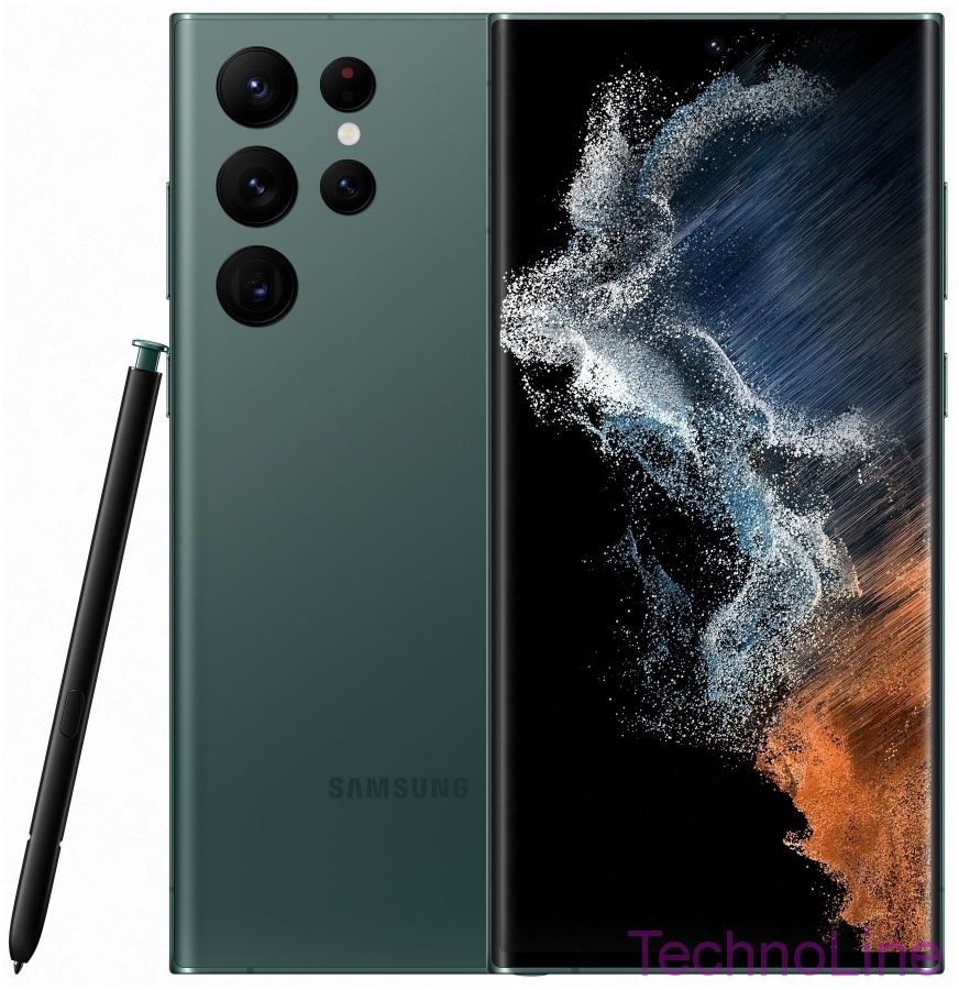 Смартфон Samsung Galaxy S22 Ultra 12/256 ГБ, зелeный