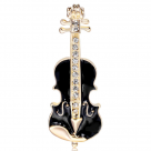 фото брошь виолончель Брошь металл  со стразами и эмалью  Виолончель (LAS-02)