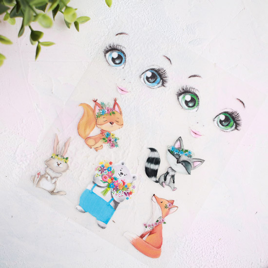 Набор термонаклеек для декорирования лица куклы "Милашка со зверятами"