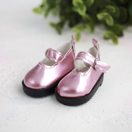 Обувь для кукол - Сандалии розовый металлик, 4,5 см.