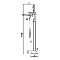 Напольный смеситель для ванны с душем Timo Helmi 4000/00-16Y-CR схема 2
