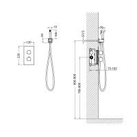 Смеситель с гигиеническим душем и термостатом Timo Petruma 5089 схема 3