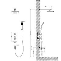 Система душевая с термостатом Timo Tetra-thermo SX-0199 схема 8