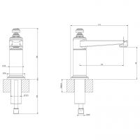 Отдельностоящий излив для раковины или ванны Gessi Venti20 65023 схема 2
