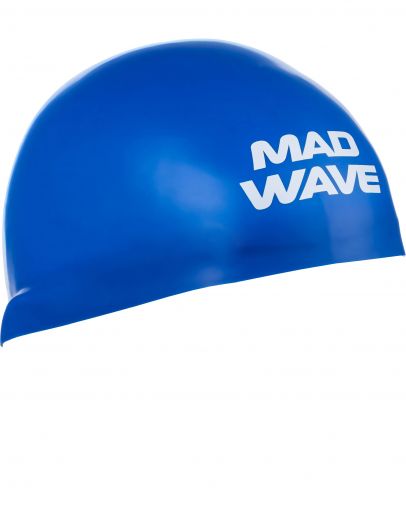 Шапочка для плавания силиконовая Mad Wave D-CAP (синяя)
