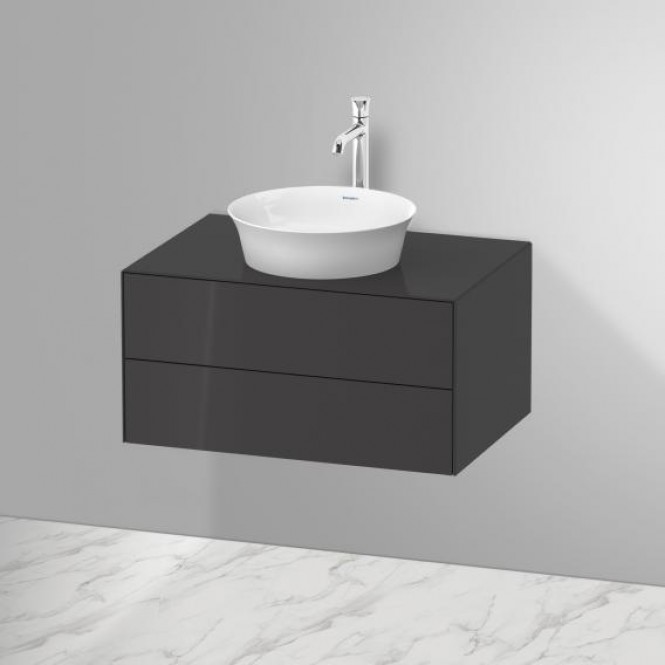 Подвесная тумба и консоль Duravit White Tulip WT498 с двумя ящиками схема 1