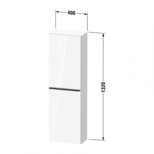 Шкаф-пенал Duravit D-Neo 132x40x24 с одной деревянной дверью DE 1318 схема 2