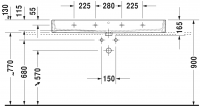 Раковина Duravit Vero Air шлифованная 120х47 235012 схема 3