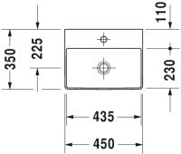 Раковина Duravit DuraSquare шлифованная 45х35 073245 схема 2
