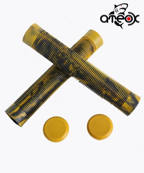 Грипсы, ручки для трюкового самоката Черно-желтые фирма ATEOX G-3-5