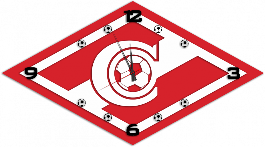Часы настенные с символикой футбольного клуба Спартак