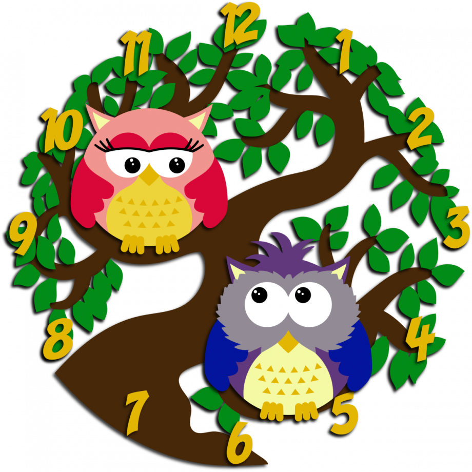 Часы настенные с двумя совами
