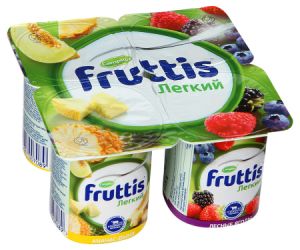 Продукт йогуртный FRUTTIS 110г 0,1% Легкий ананас/дыня/лесные ягоды