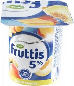 Продукт йогуртный FRUTTIS 115г 5% Сливочное лакомство дыня/манго/банан/клубника