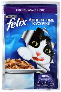 Корм для кошек FELIX 85г Ягненок в желе