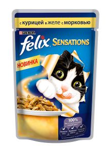 Корм для кошек FELIX Sensations 85г Курица с морковью
