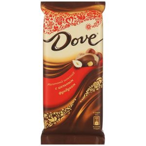 Шоколад DOVE 90г Молочный цельный фундук
