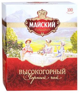 Чай черный в пакетиках МАЙСКИЙ 100*2г Высокогорный