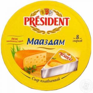 Сыр плавленый PRESIDENT 140г Маасдам