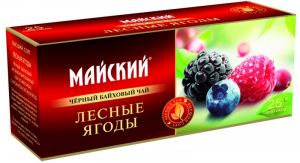 Чай черный в пакетиках МАЙСКИЙ 25*1,5г Лесные ягоды