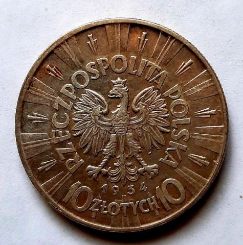 10 злотых 1934 Польша Редкость AUNC