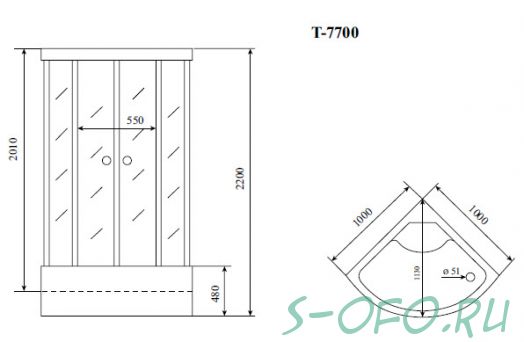 Душевая кабина Timo Lux T-7700