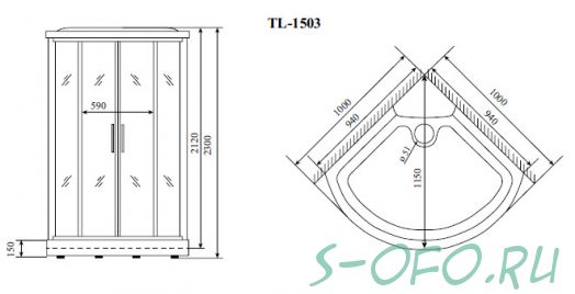 Душевая кабина Timo Lux TL-1503