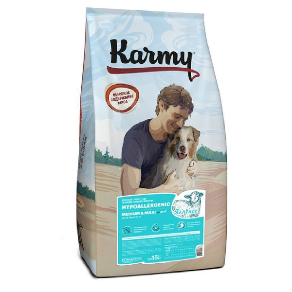 Сухой корм для собак средних и крупных пород Karmy Hypoallergenic Medium & Maxi с ягненком