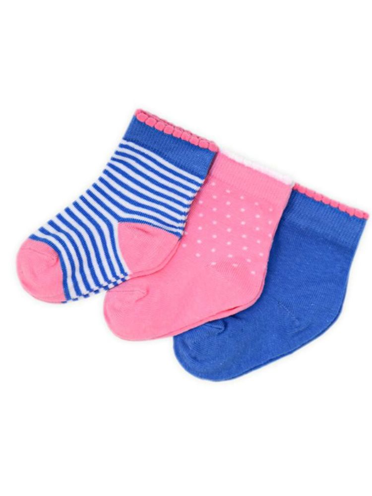 Носки детские Горошек розово-голубые для девочки