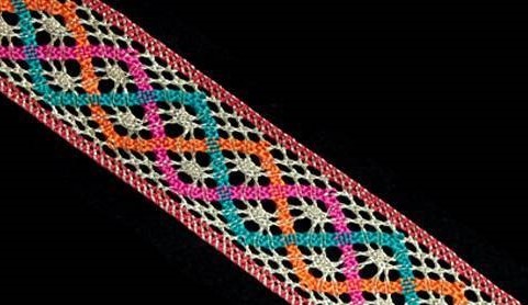Кружево вязаное Разноцветное с люрексом ширина 45 мм. (МТ-14.45)