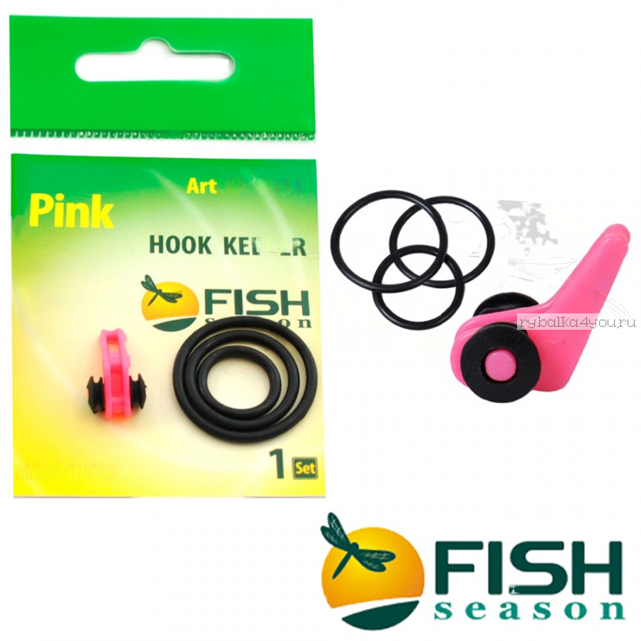 Держатель крючка на удилище Fish Season Hook Keeper розовый (1шт в уп)