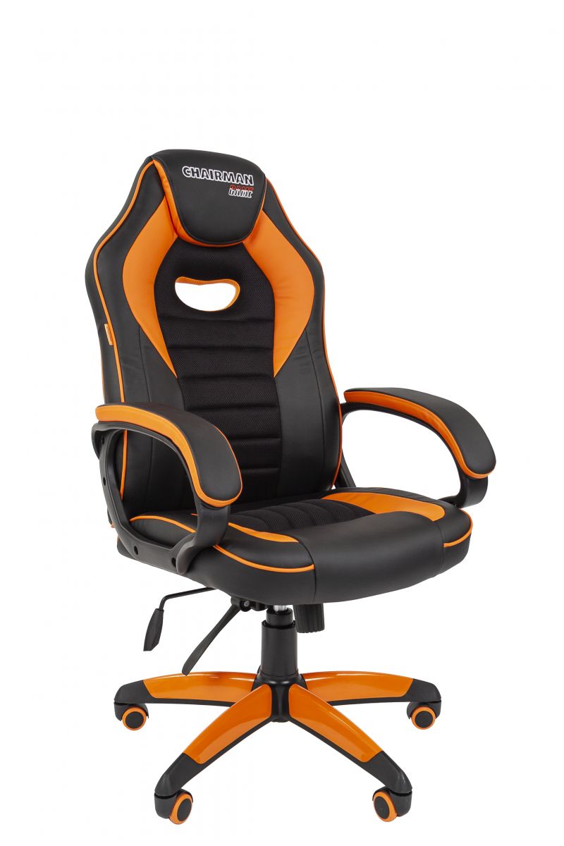 Кресло геймера CHAIRMAN GAME 16 (Эко-кожа чёрный/оранжевый)